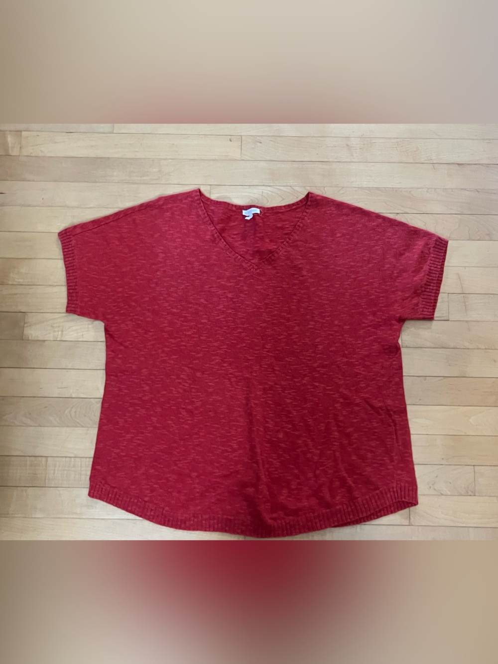 Eileen Fisher Linen/Cotton Top Size XL Orange Red